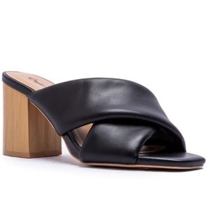 Qupid Della Faux Wood Heel